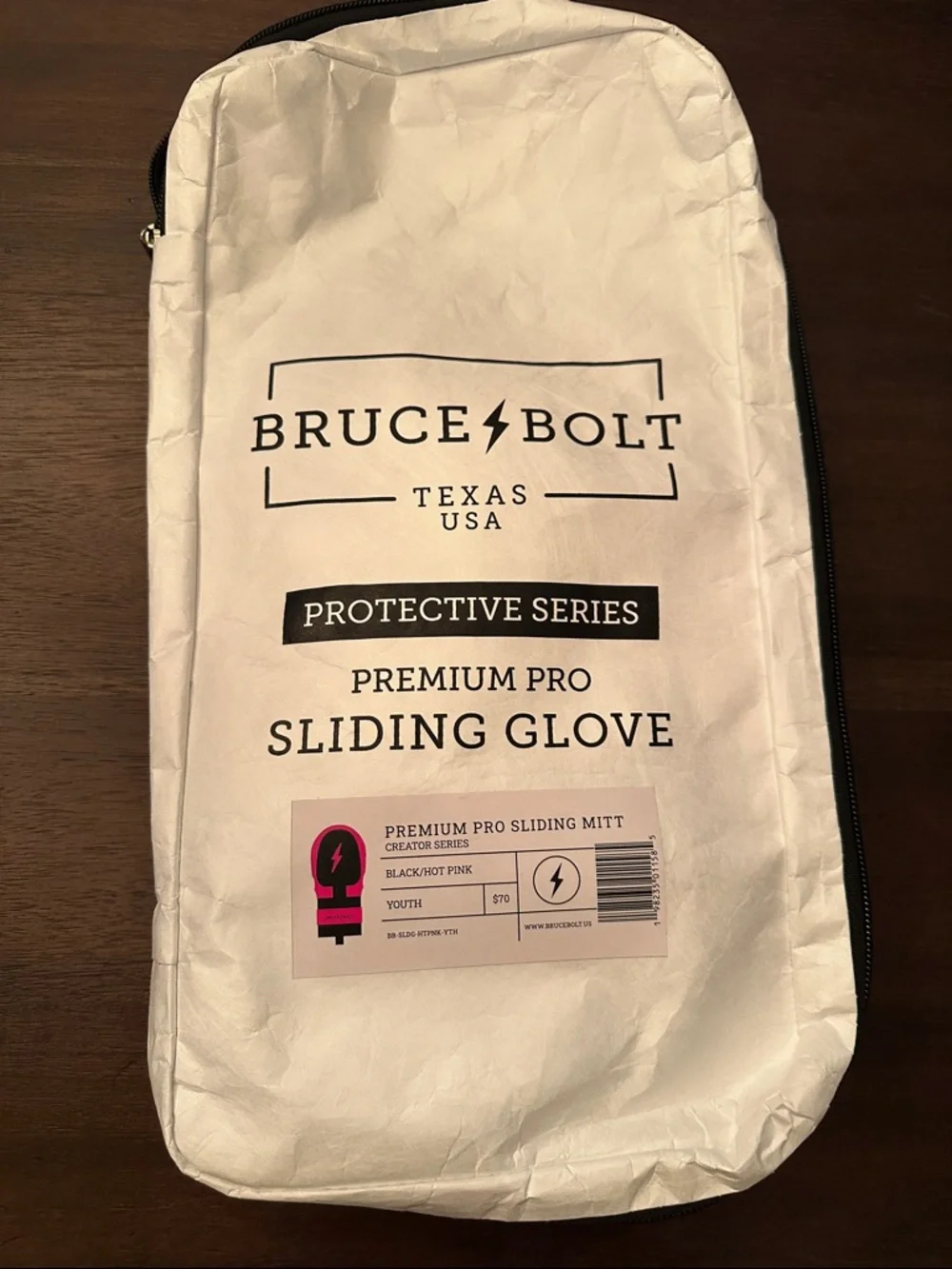 Youth Bruce Bolt Sliding Glove - Black/Hot Pink - Premium Pro- Protective Series - Picture 5 of 8